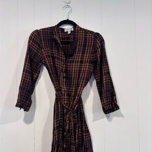 Cloth & Stone Plaid Button-Up Dress